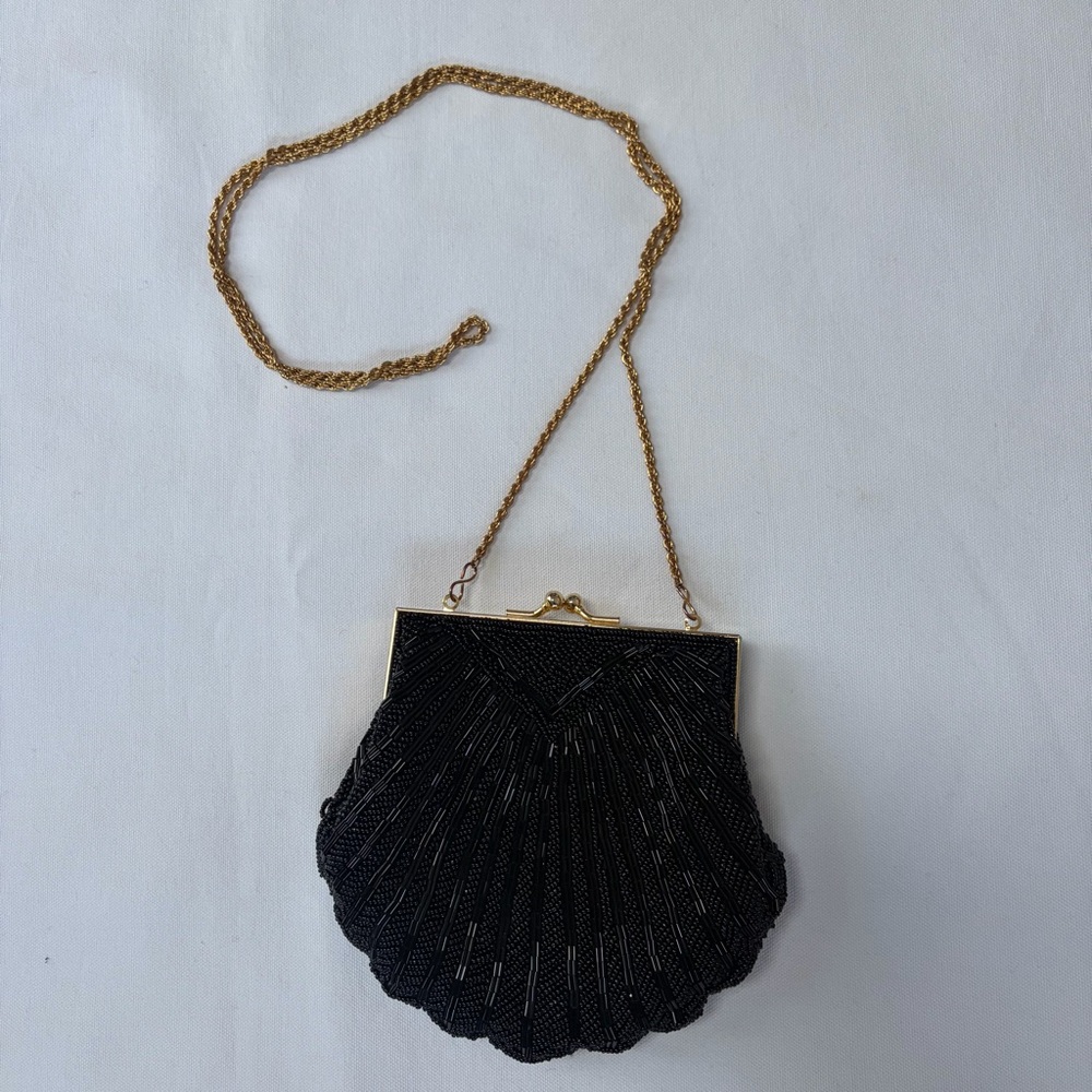Jenny Buchanan Heavily Beaded Handmade Shoulder Bag Black Small